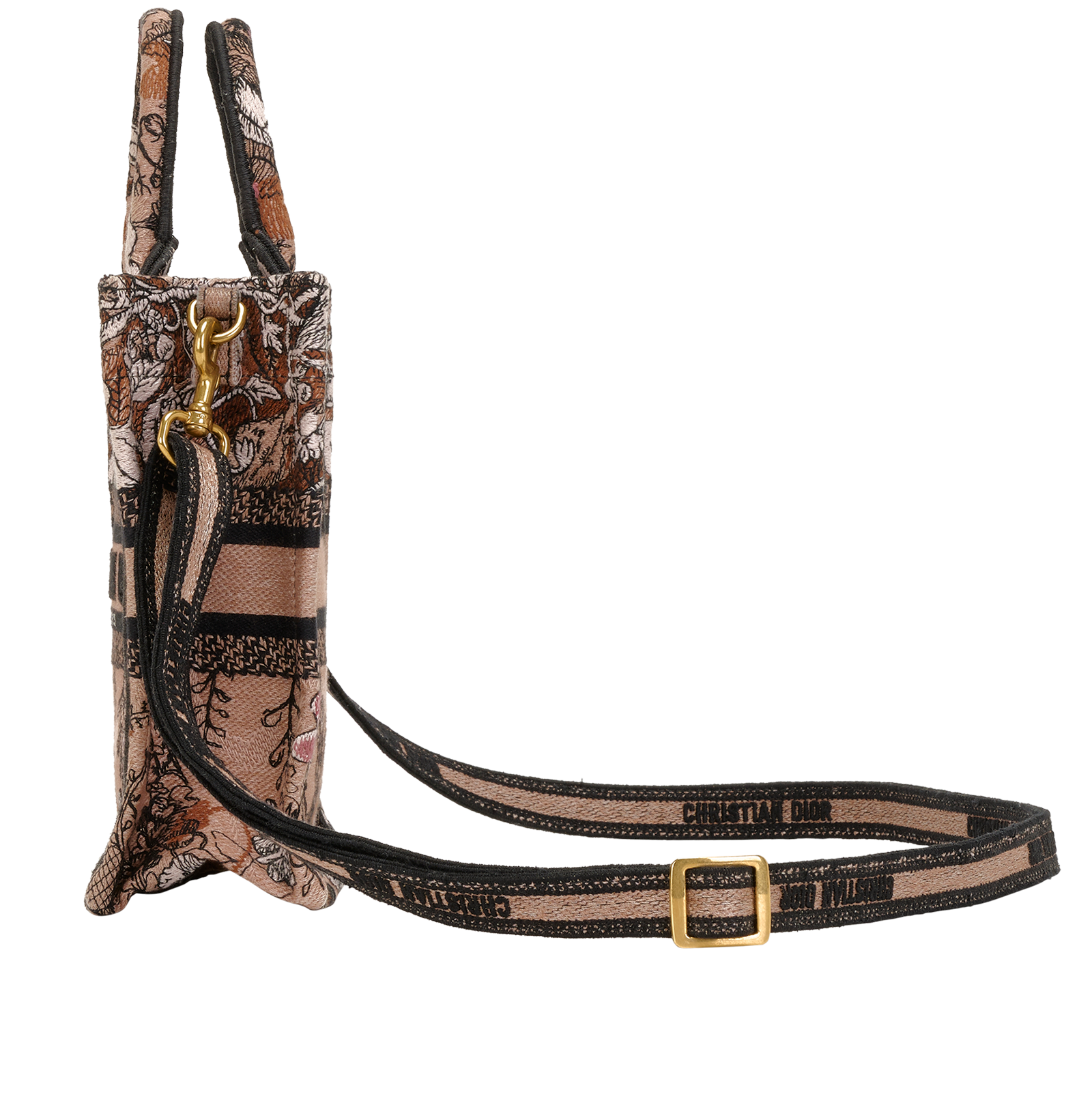 Mini Jardin Magique Vertical Book Tote, &pound;950, Handbags, Black/Pink, Canvas, Bottom view